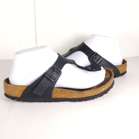 Birkenstock Women's Gizeh EU37 US6 Black Birko-Flor T-strap Thong Sandals Shoes - Picture 8 of 16